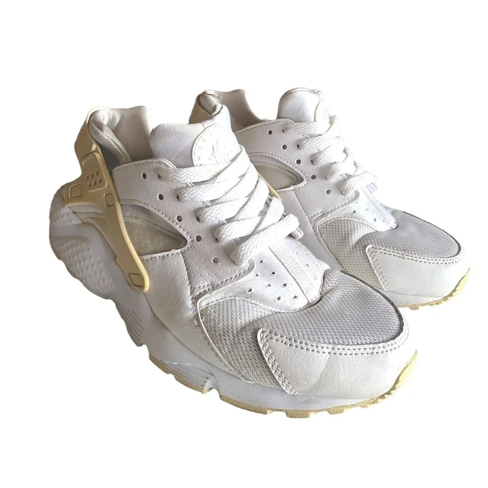 Nike Air Huarache Run GS White Sneakers 654275-110 Size‎ 6.5Y Womens 8